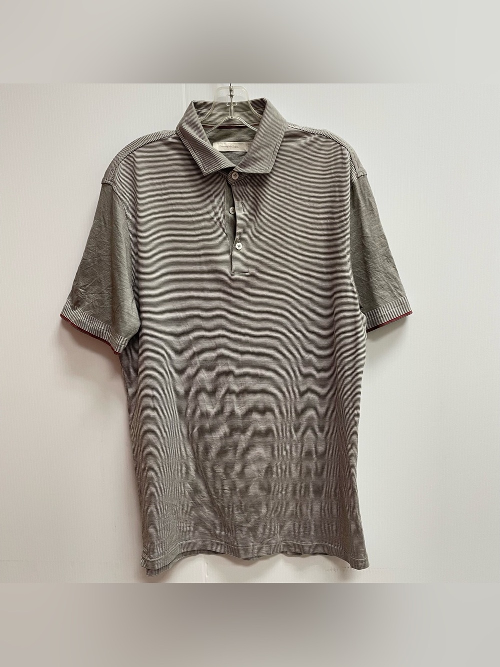 ERMENEGILDO ZEGNA MENS STRIPED POLO SHIRT SZ L MENS